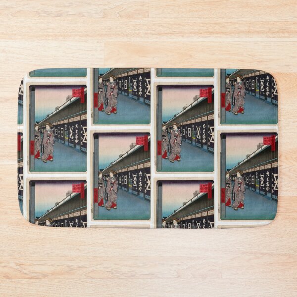 Item preview, Cotton-Goods Lane, Odenma-cho, No. 7 in One Hundred Famous Views of Edo Utagawa Hiroshige  | Japanese Ukiyo-e  Woodblock prints by Utagawa Hiroshige. designed and sold by TeeARTHY.