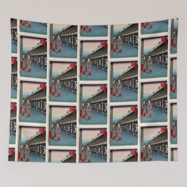 Item preview, Cotton-Goods Lane, Odenma-cho, No. 7 in One Hundred Famous Views of Edo Utagawa Hiroshige  | Japanese Ukiyo-e  Woodblock prints by Utagawa Hiroshige. designed and sold by TeeARTHY.