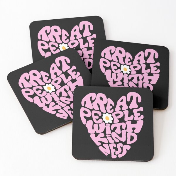 Item preview, Pink Treat People With Kindness, Quotes | Minimalistic Tattoo Design Style, Line Art Illustration  designed and sold by bymtsef.