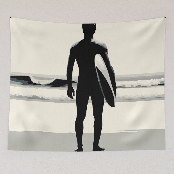 Item preview, Surfer's Contemplation: A Minimalist Beach Moment designed and sold by Tsurfinculture.