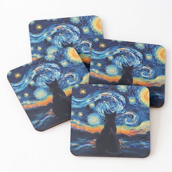 Item preview, Van Gogh Starry Night Cat designed and sold by Felipe Hora.
