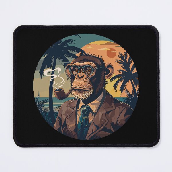 Item preview, Monkey with smoking pipe  designed and sold by KojourinArt.