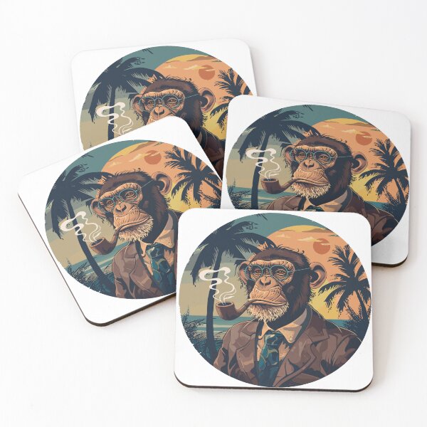 Item preview, Monkey with smoking pipe  designed and sold by KojourinArt.