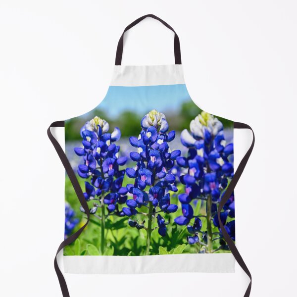 Item preview, Closeup of three Bluebonnet flowers in a meadow designed and sold by Stretch Clendennen.
