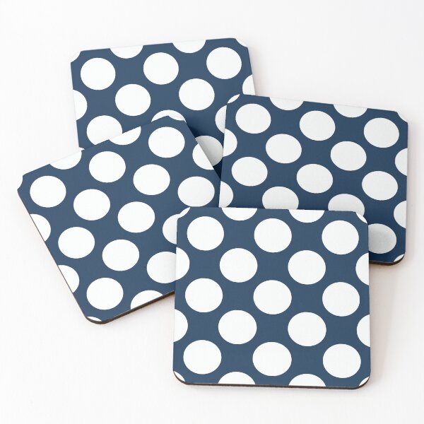 Item preview, White polka dots on navy blue surface  designed and sold by IftinDesigns.