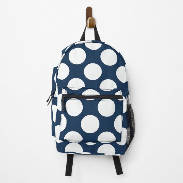 Item preview, White polka dots on navy blue surface designed and sold by IftinDesigns.