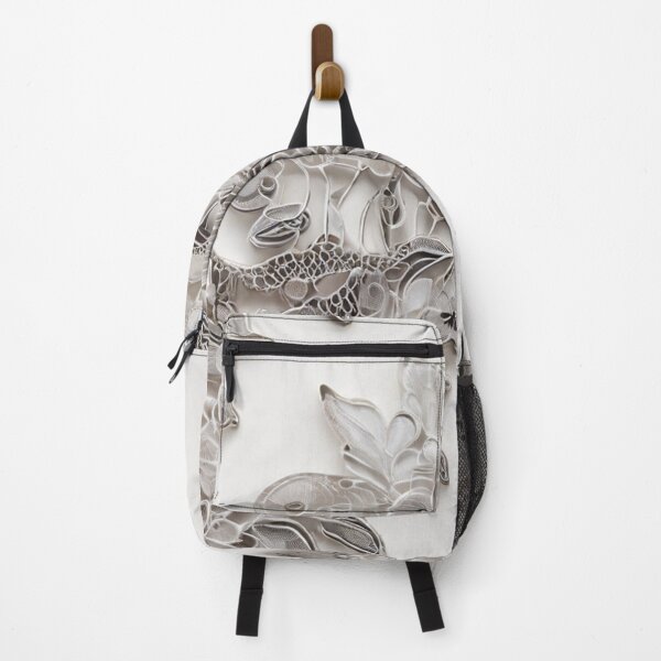 Item preview, Graceful Opulence: Exquisite Silver and White Floral Lace designed and sold by roon-ai.