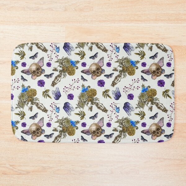 Item preview, Hocus-pocus skull moth Witchcraft watercolor pattern designed and sold by MonochromeEcho.