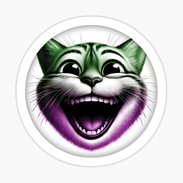 Laughing Cat Face Sticker