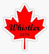 Whistler Canada 1975 Red Maple Leaf Color Sticker