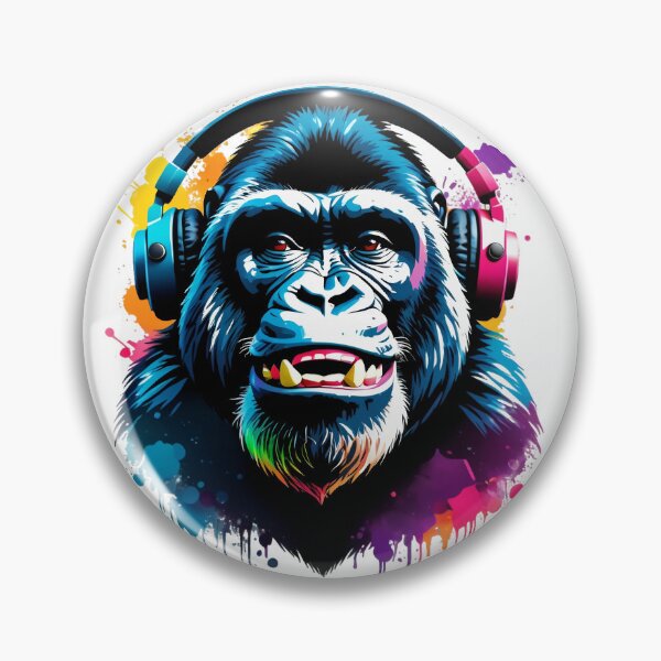 Item preview, Smile Gorilla Colorful in headphones designed and sold by KAMIstyles.