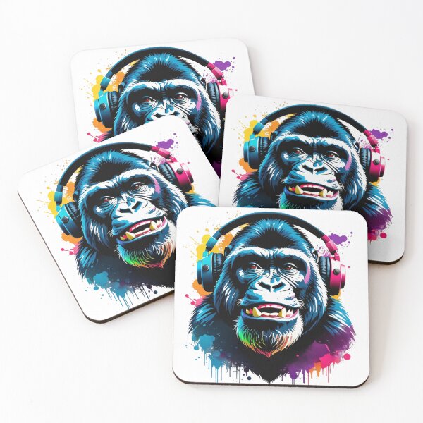 Item preview, Smile Gorilla Colorful in headphones designed and sold by KAMIstyles.