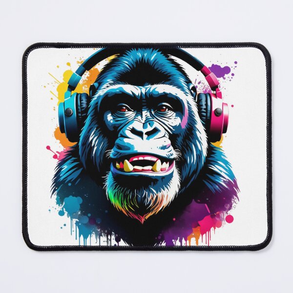 Item preview, Smile Gorilla Colorful in headphones designed and sold by KAMIstyles.