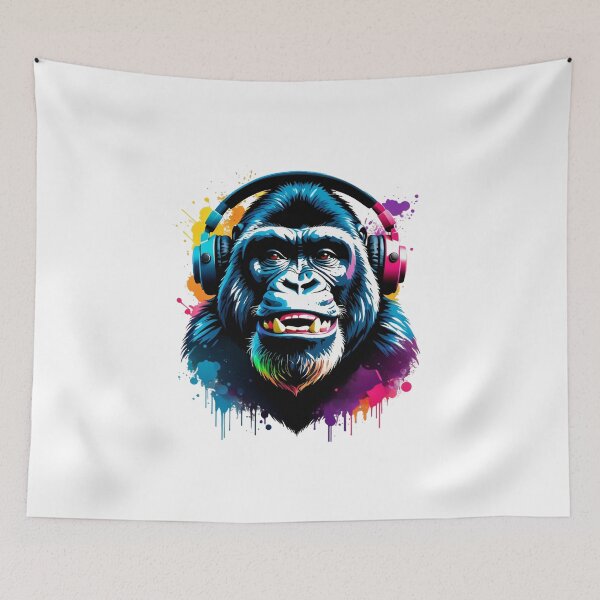 Item preview, Smile Gorilla Colorful in headphones designed and sold by KAMIstyles.