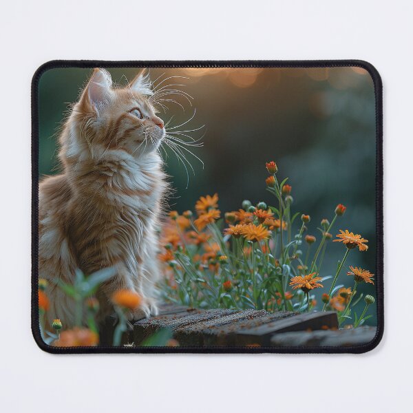 Item preview, A Captivating Emerald Cat Amongst Blossoms: A Moment of Radiant Tranquility designed and sold by Shirtastically.