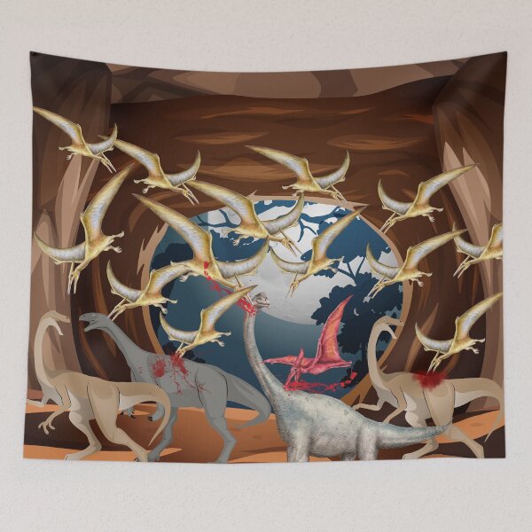 Item preview, Pelagornis attacking Dinosaurs in a cave designed and sold by KENSHOPKE.