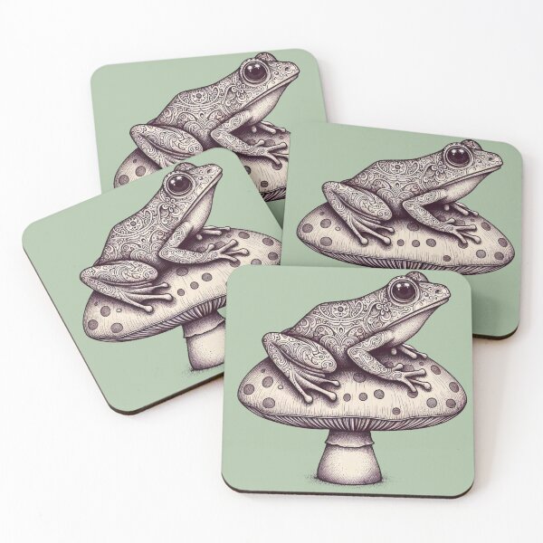 Item preview, Paisley frog on toadstool designed and sold by Vkinsify.