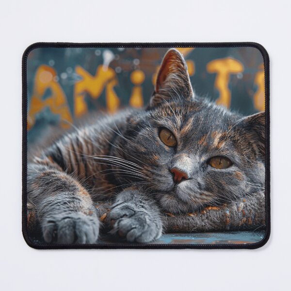 Item preview, Trendy Cyan and Grey Watercolor Parlor Cat designed and sold by Shirtastically.