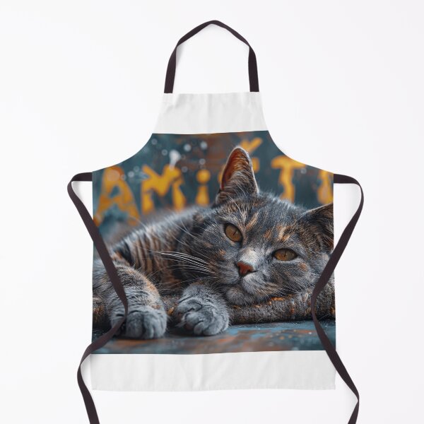 Item preview, Trendy Cyan and Grey Watercolor Parlor Cat designed and sold by Shirtastically.