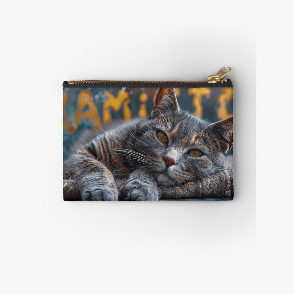 Item preview, Trendy Cyan and Grey Watercolor Parlor Cat designed and sold by Shirtastically.