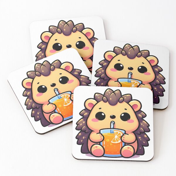 Artikelvorschau, Kawaii Igel trinkt Orangensaft entworfen und verkauft von Cloudlilyart.