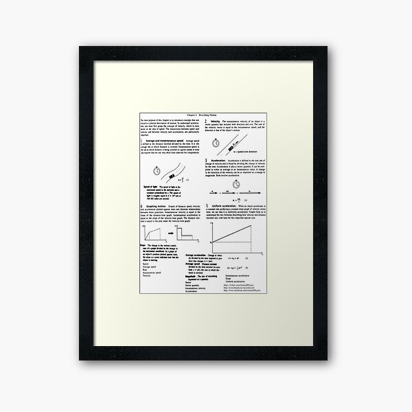 Concepts, speed, change, slope, velocity,  Acceleration, instantaneous, motion Framed Art Print