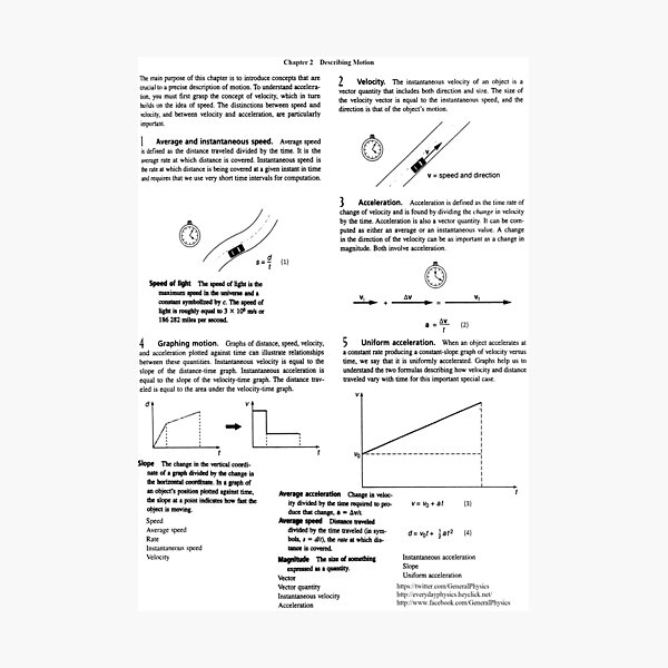 Concepts, speed, change, slope, velocity,  Acceleration, instantaneous, motion Photographic Print