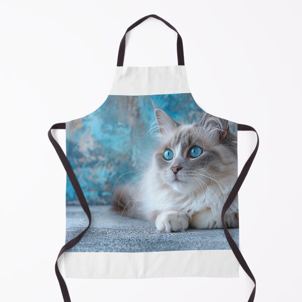 Item preview, Comfortable Grey and Cyan Parlor Cat: Relaxed Watercolor Portrait designed and sold by Shirtastically.