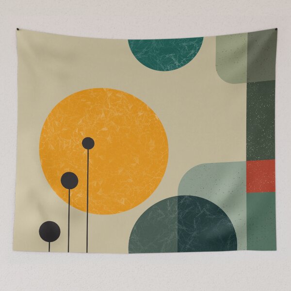 Item preview, Modernist Echoes in Mid-Century Abstraction in green designed and sold by NoaaDesign.