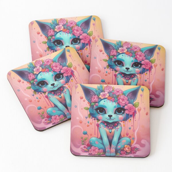 Item preview, Happy flower cat designed and sold by KreaKat.