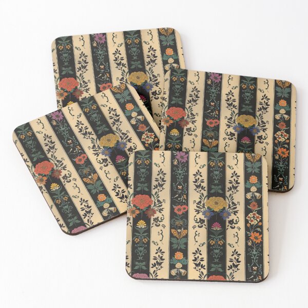 Item preview, Floral contrasting stripes designed and sold by Vkinsify.