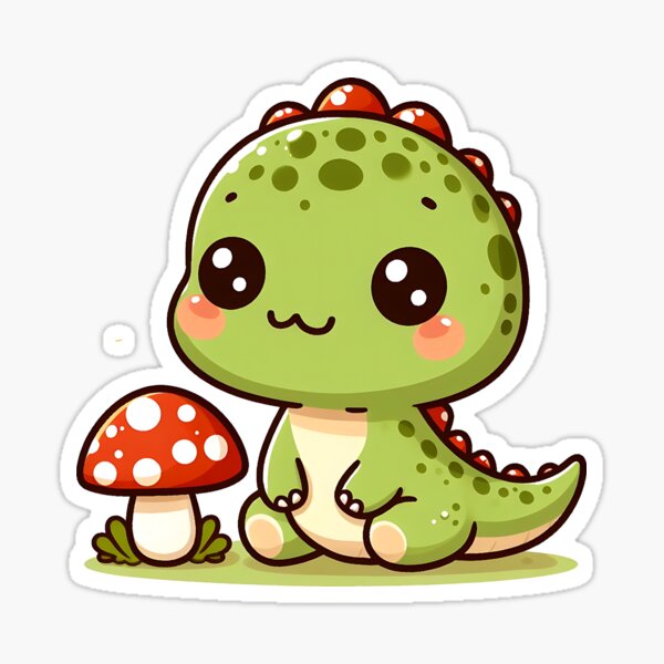 Artikel-Vorschau von Kawaii einfacher Pilzhut Dinosaurier Brontosaurus, designt und verkauft von Suukunna.