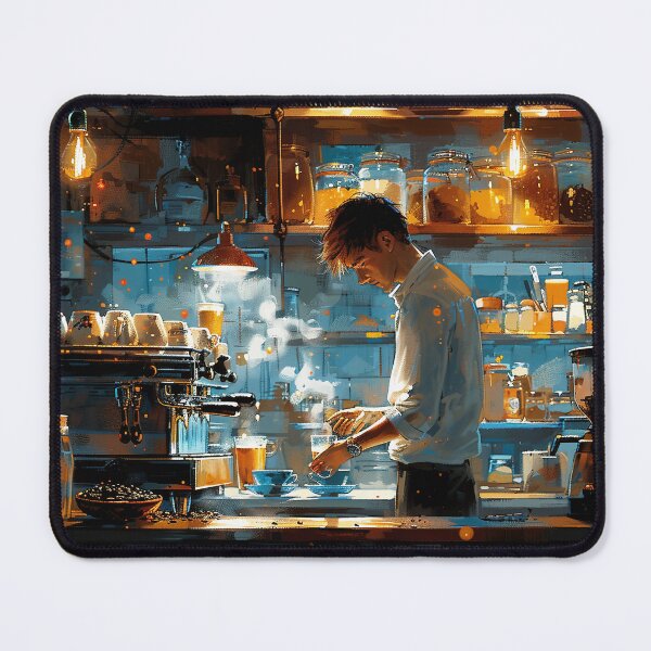 Item preview, Skilled Barista Prepares Iced Coffee at Busy Shop | Caffeine, Espresso, Coffee Addict designed and sold by Shirtastically.