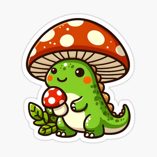 Artikel-Vorschau von Kawaii einfacher Pilzhut Dinosaurier Brontosaurus, designt und verkauft von Suukunna.