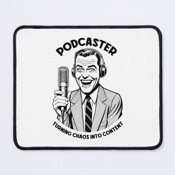 Item preview, Podcaster Chaos Content Funny Podcast Host Retro Microphone designed and sold by GrandeDuc.