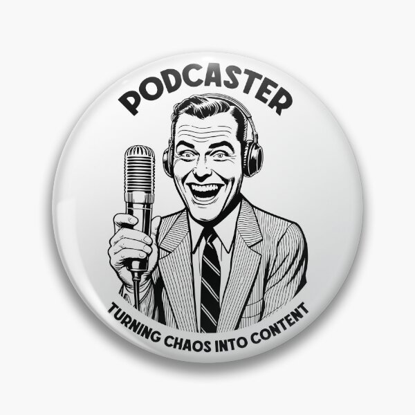 Item preview, Podcaster Chaos Content Funny Podcast Host Retro Microphone designed and sold by GrandeDuc.