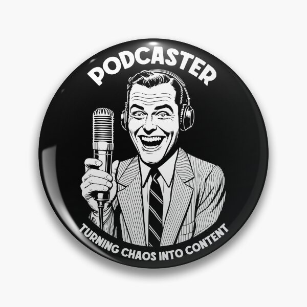 Item preview, Podcaster Chaos Content Funny Podcast Host Retro Microphone designed and sold by GrandeDuc.