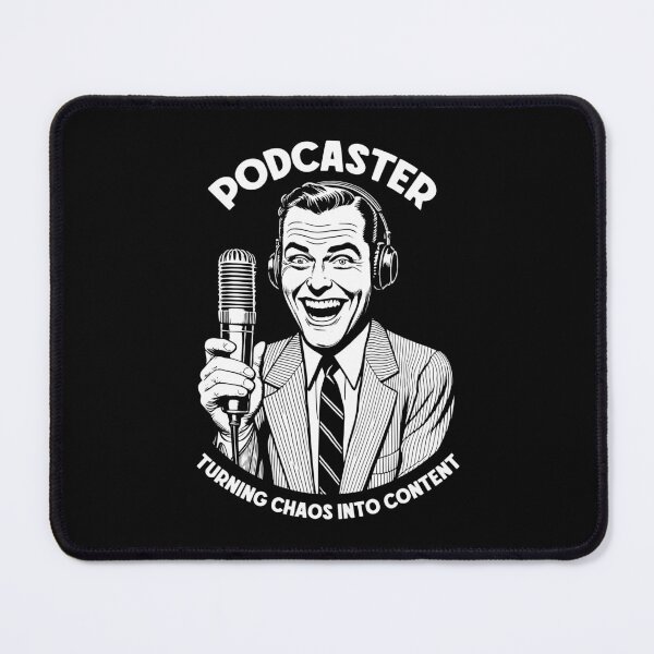 Item preview, Podcaster Chaos Content Funny Podcast Host Retro Microphone designed and sold by GrandeDuc.