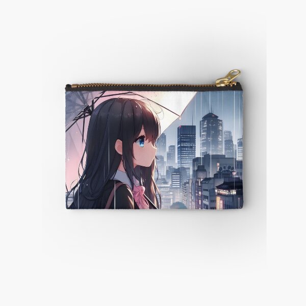 Item preview, Anime Girl Rainy City Design Art  - Urban Fantasy Anime Art designed and sold by PandaTShirtShop.