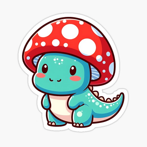 Artikel-Vorschau von Kawaii einfacher Pilzhut Dinosaurier Brontosaurus, designt und verkauft von Suukunna.