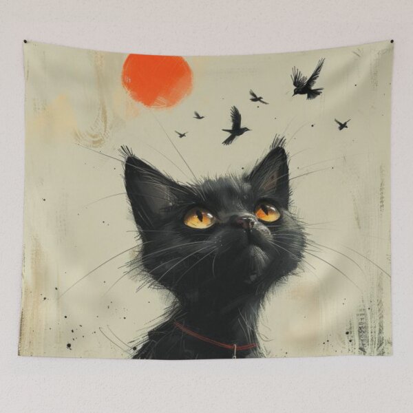 Item preview, Feline Watcher Tee, Birdwatching Buddy Tee, Feathered Fascination Gift  designed and sold by Terry-Salsa.