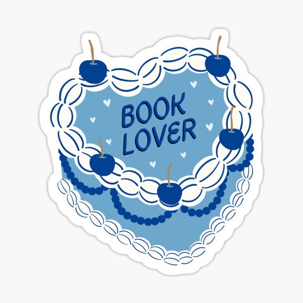 Item preview, book lover blue cake bookish  designed and sold by catdiasart.