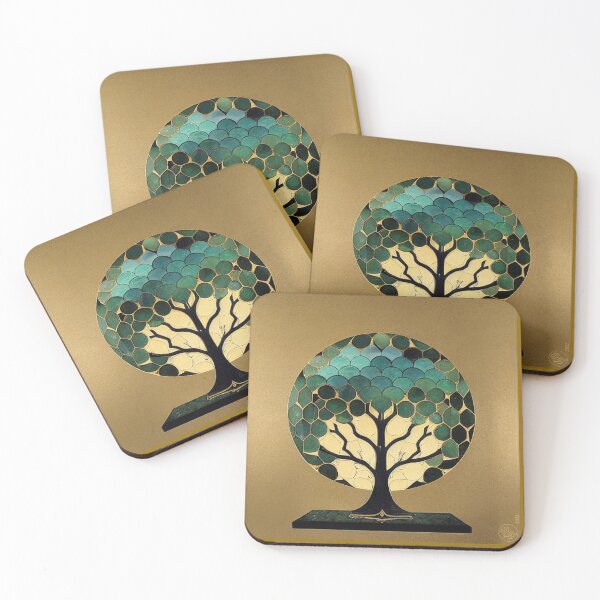 Item preview, Jade Inlay Tree of Life with Gold Leaf Background designed and sold by JediNeil.