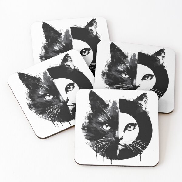 Item preview, Sumie Zen Art Japanese Brushstroke Half Face Cat designed and sold by TomFrontierArt.