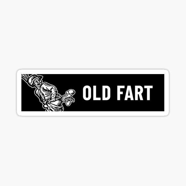 Old Fart 16th Century Woodblock Sticker Sticker