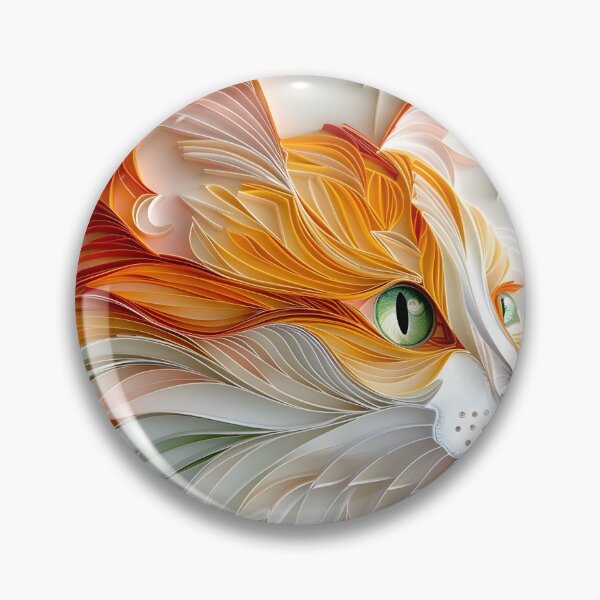 Item preview, Orange and white paper quilling cat designed and sold by dcrc.