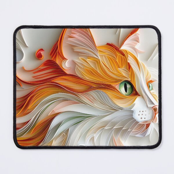 Item preview, Orange and white paper quilling cat designed and sold by dcrc.