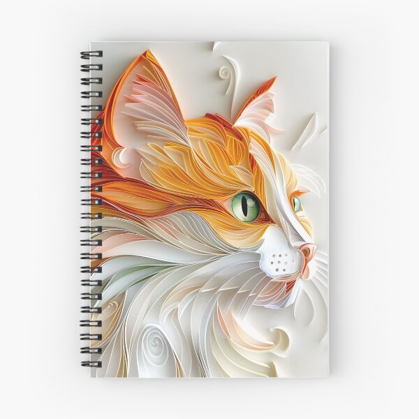 Item preview, Orange and white paper quilling cat designed and sold by dcrc.