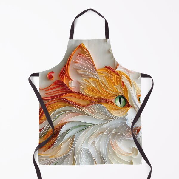 Item preview, Orange and white paper quilling cat designed and sold by dcrc.