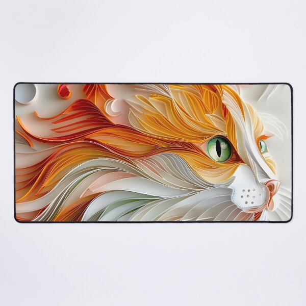 Item preview, Orange and white paper quilling cat designed and sold by dcrc.